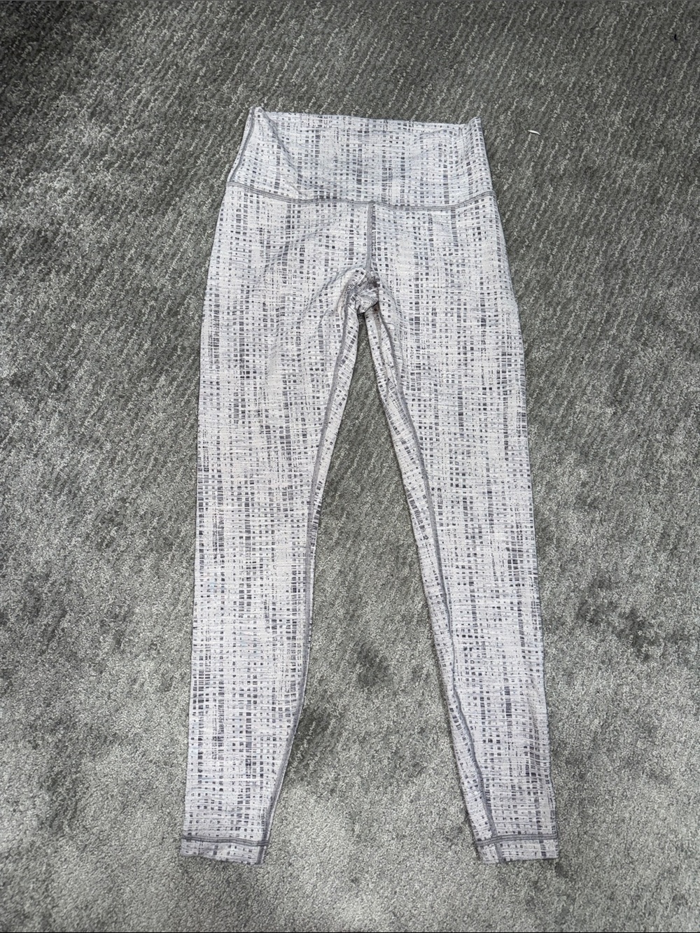 lululemon athletica White and Gray Patterned High-Rise Leggings